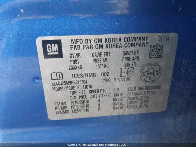 KL4CJ2SM9HB018304 Buick Encore