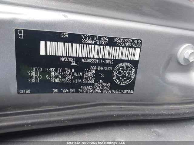 2006 Toyota Tundra V8 მანქანა იყიდება აუქციონზე, vin: 5TBDT44146S506304, აუქციონის ნომერი: 12581482