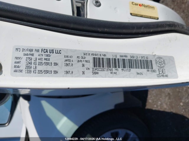 Продаж на аукціоні авто 2016 Dodge Journey, vin: 3C4PDCCG3GT197403, номер лоту: 12594229