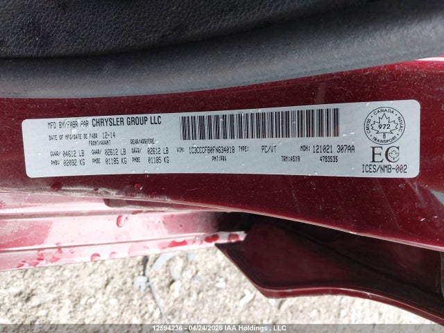 Продажа на аукционе авто 2015 Chrysler 200 Lx, vin: 1C3CCCFB0FN634018, номер лота: 12594236