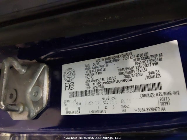 1FMCU9GX6FUC16084 Ford ESCAPE SE