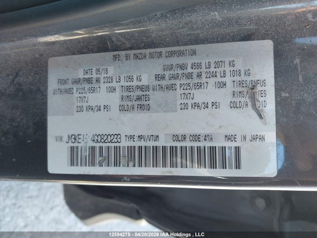 JM3KE4BY4G0820233 Mazda CX-5 SPORT