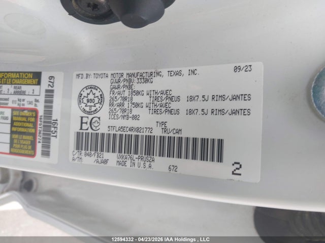 5TFLA5EC4RX021772 Toyota Tundra Crewmax Sr5