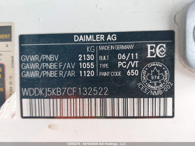 Продаж на аукціоні авто 2012 Mercedes-benz E 350, vin: WDDKJ5KB7CF132522, номер лоту: 12582276