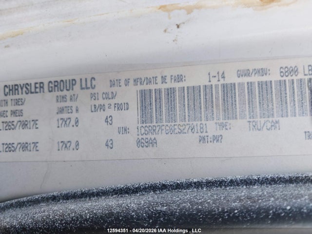 1C6RR7FG0ES270181 RAM 1500 St
