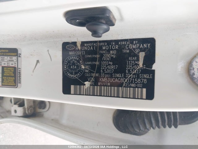 Продаж на аукціоні авто 2013 Hyundai Tucson Gls, vin: KM8JUCAC8DU715878, номер лоту: 12594362