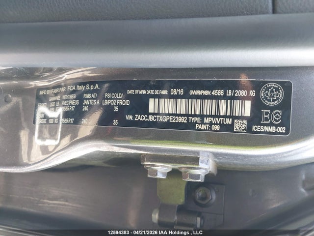 ZACCJBCTXGPE23992 Jeep Renegade