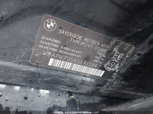 Продаж на аукціоні авто 2009 Bmw 328i Xdrive, vin: WBAPK73589A465042, номер лоту: 12594398