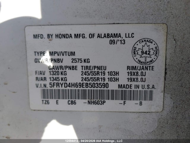 Продажа на аукционе авто 2014 Acura Mdx Technology, vin: 5FRYD4H69EB503590, номер лота: 12594413