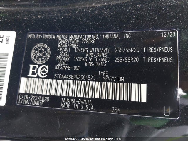 Продаж на аукціоні авто 2024 Lexus Tx 350 Base/350 Premium/350 Luxury, vin: 5TDAAAB62RS004523, номер лоту: 12594422