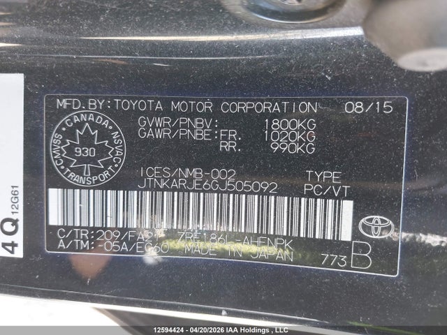 JTNKARJE6GJ505092 Scion IM