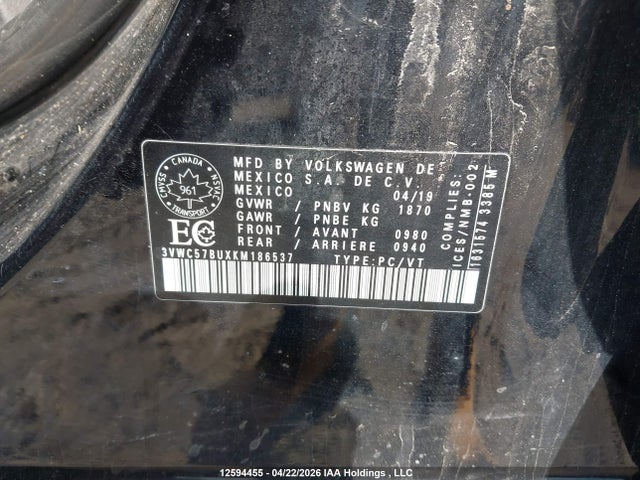 3VWC57BUXKM186537 Volkswagen Jetta