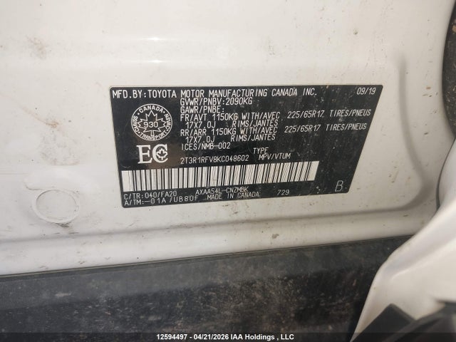 2T3R1RFV8KC048602 Toyota Rav4 Xle/xle Premium