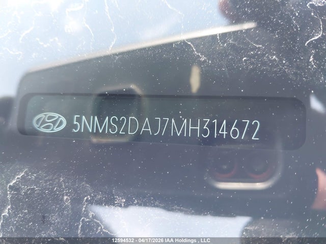 Продаж на аукціоні авто 2021 Hyundai Santa Fe Sel, vin: 5NMS2DAJ7MH314672, номер лоту: 12594532
