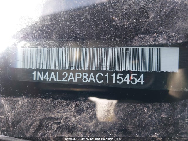 2010 Nissan Altima 2.5 S მანქანა იყიდება აუქციონზე, vin: 1N4AL2AP8AC115454, აუქციონის ნომერი: 12594563