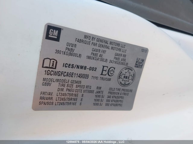 1GCWGFCA6E1149009 Chevrolet Express 2500 1wt