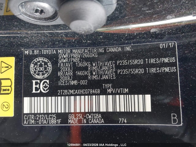2017 Lexus Rx 350 მანქანა იყიდება აუქციონზე, vin: 2T2BZMCAXHC078468, აუქციონის ნომერი: 12594581