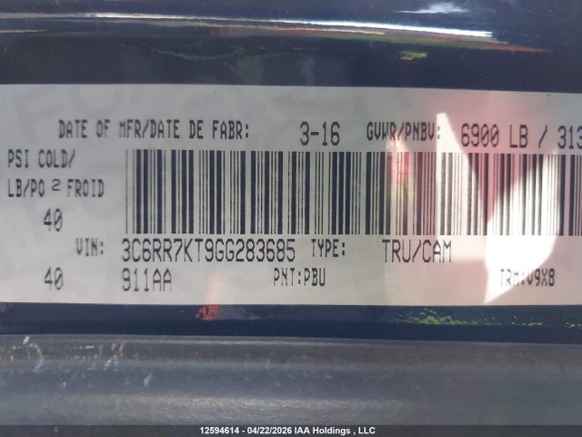 3C6RR7KT9GG283685 RAM 1500 St