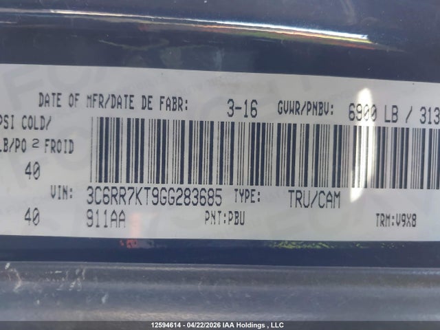 3C6RR7KT9GG283685 RAM 1500 St