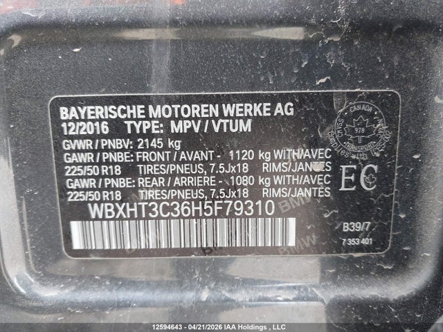 Продаж на аукціоні авто 2017 Bmw X1 Xdrive28i, vin: WBXHT3C36H5F79310, номер лоту: 12594643