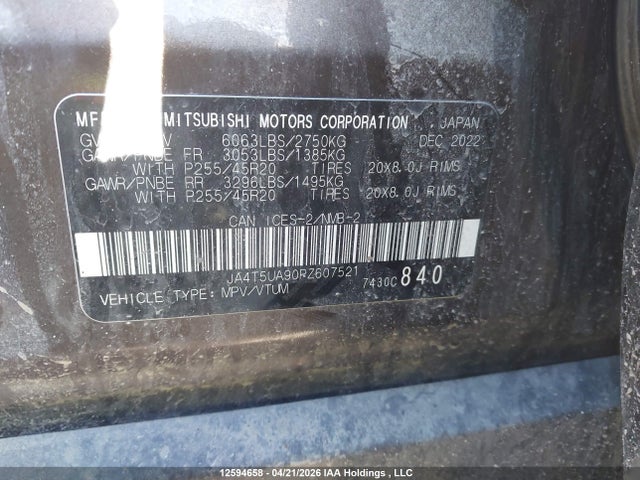 Продаж на аукціоні авто 2023 Mitsubishi Outlander Phev Le/sel, vin: JA4T5UA90PZ607521, номер лоту: 12594658