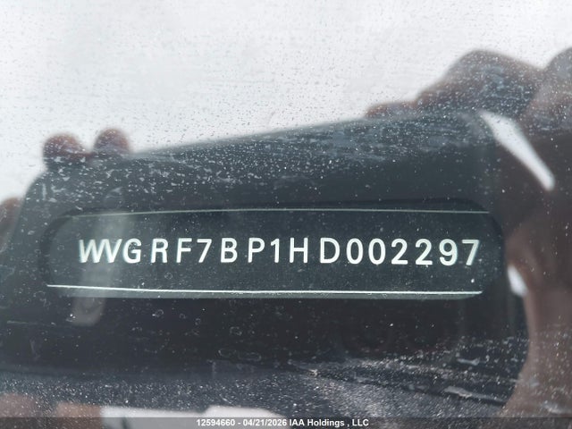 12594660 :رقم المزاد ، WVGRF7BP1HD002297 vin ، 2017 Volkswagen Touareg 3.6l Wolfsburg Edition مزاد بيع