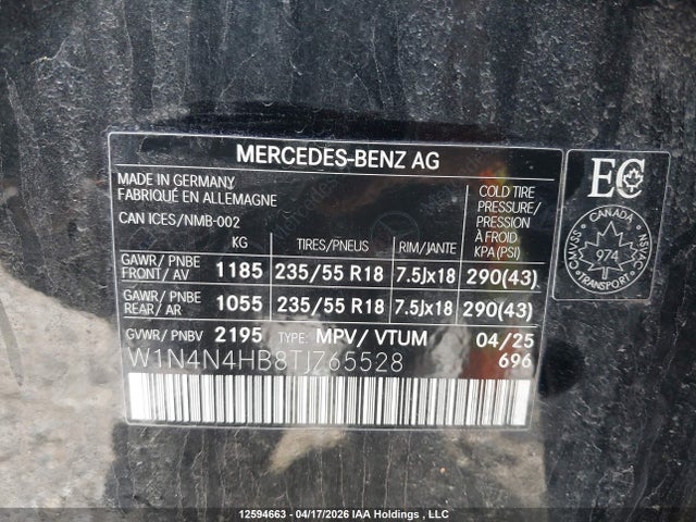 W1N4N4HB8TJ765528 Mercedes-Benz Gla 250 4matic