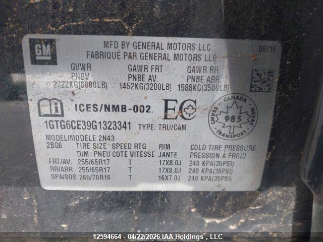1GTG6CE39G1323341 GMC CANYON SLE