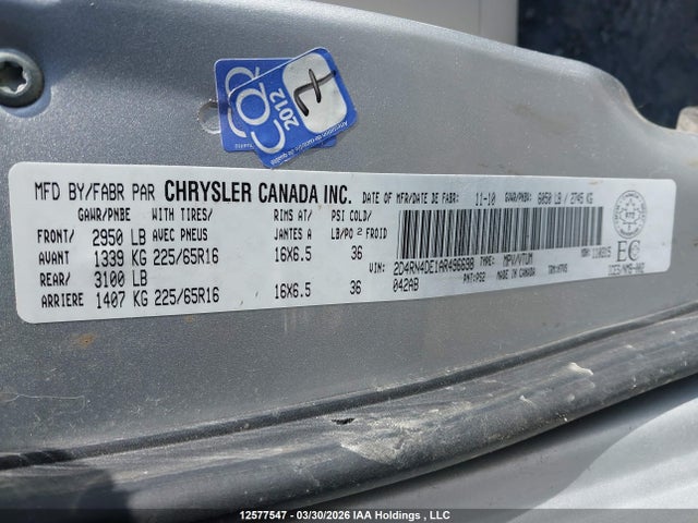 Aukcja sprzedaży 2010 Dodge Grand Caravan Se, vin: 2D4RN4DE1AR496698, numer aukcji: 12577547
