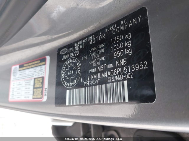 Продажа на аукционе авто 2023 Hyundai Elantra Preferred Ivt, vin: KMHLM4AG6PU513952, номер лота: 12594719