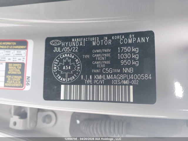 KMHLM4AG8PU400584 Hyundai ELANTRA SEL