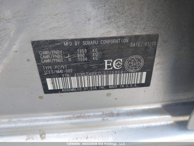 4S3GTAB62L3725969 Subaru Impreza