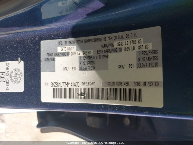 3MZBN1L77HM141470 Mazda MAZDA3