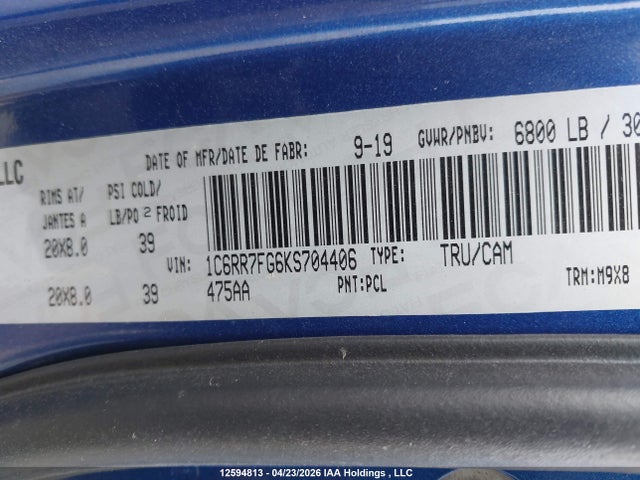 1C6RR7FG6KS704406 RAM 1500 Classic St