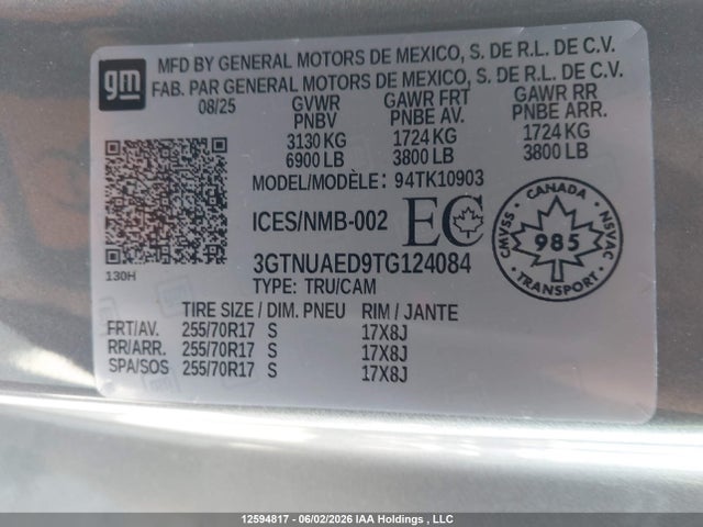 3GTNUAED9TG124084 GMC SIERRA 1500