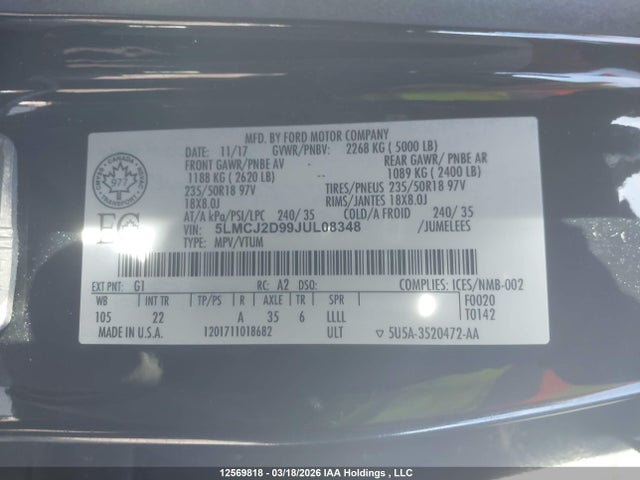 Lincoln MKC SELECT 2018 5LMCJ2D99JUL08348 Image 9