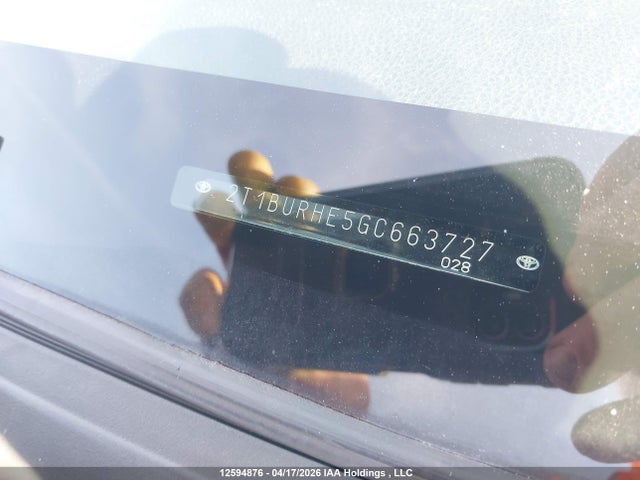 2T1BURHE5GC663727 Toyota Corolla S