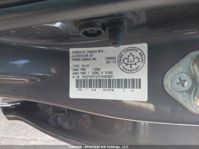 Aukcja sprzedaży 2015 Honda Civic Ex, vin: 2HGFB2F52FH060841, numer aukcji: 12594906