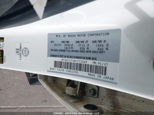 JM1DKFD74M1515069 Mazda Cx-3 Gt