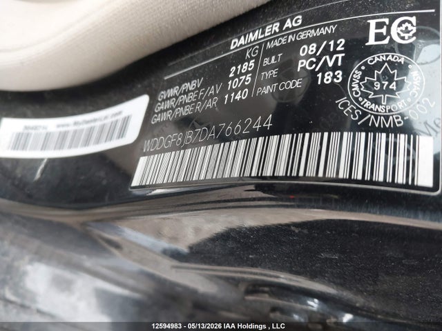 Продажа на аукционе авто 2013 Mercedes-benz C 350 4matic, vin: WDDGF8JB7DA766244, номер лота: 12594983