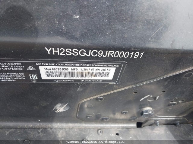 YH2SSGJC9JR000191 Skidoo Skidoo.