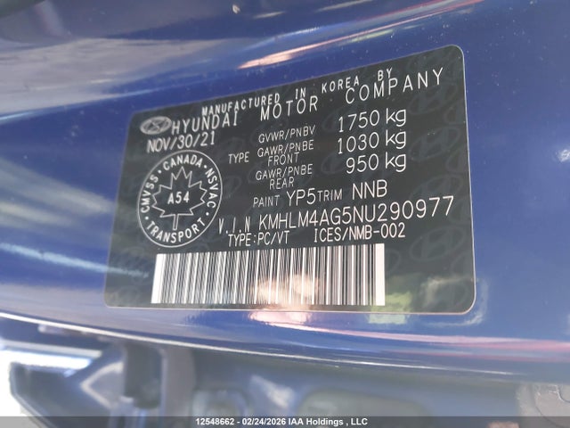 Aukcja sprzedaży 2022 Hyundai Elantra Preferred Ivt, vin: KMHLM4AG5NU290977, numer aukcji: 12548662