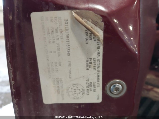 Aukcja sprzedaży 1996 Gmc Sierra K1500, vin: 2GTEK19R4T1513249, numer aukcji: 12595021