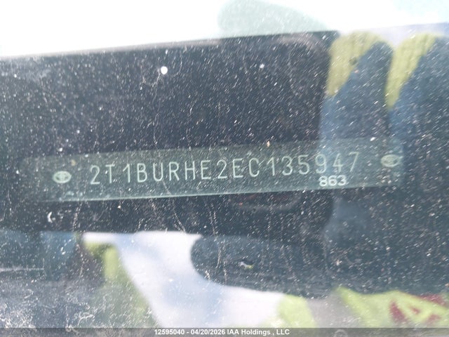 12595040 :رقم المزاد ، 2T1BURHE2EC135947 vin ، 2014 Toyota Corolla Le مزاد بيع