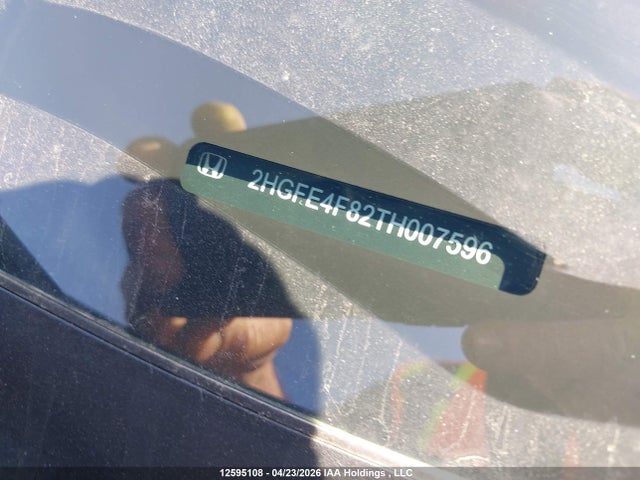 Aukcja sprzedaży 2026 Honda Civic, vin: 2HGFE4F82TH007596, numer aukcji: 12595108