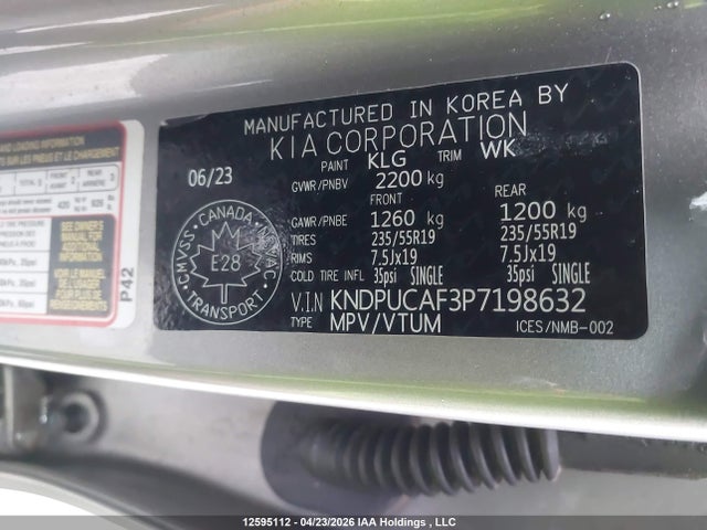 Продаж на аукціоні авто 2023 Kia Sportage Lx, vin: KNDPUCAF3P7198632, номер лоту: 12595112