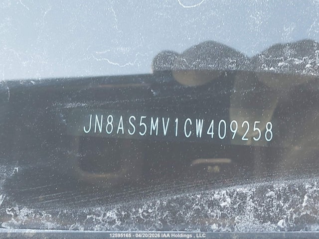 12595165 :رقم المزاد ، JN8AS5MV1CW409258 vin ، 2012 Nissan Rogue S/sv مزاد بيع