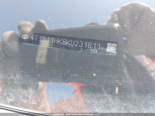 4T1B11HK8KU231611 Toyota Camry L/le/xle/se/xse