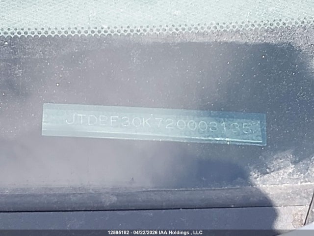 12595182 :رقم المزاد ، JTDBF30K720003135 vin ، 2002 Toyota Camry Le/xle/se مزاد بيع
