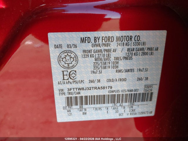 Ford Maverick Xlt 2026 3FTTW8J32TRA58179 Image 9